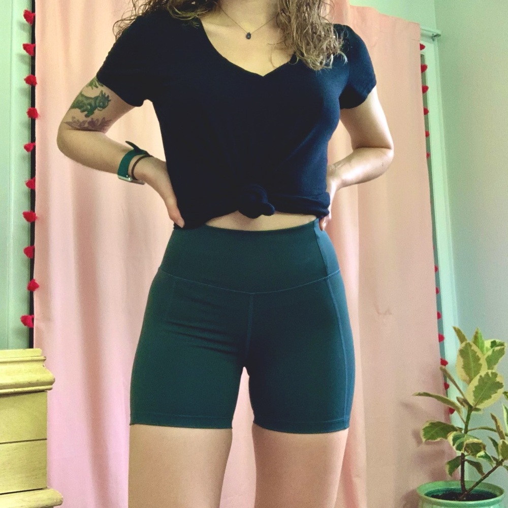 Girlfriend Collective Forest Green Bike Shorts